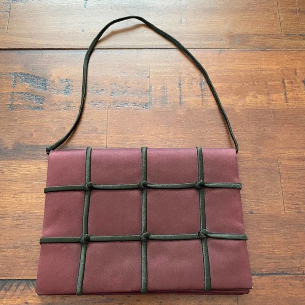 1960s Mid Century Silk Evening Bag France Retro Mod